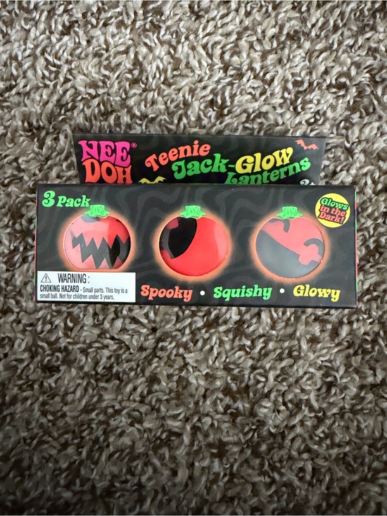 Schylling Accessories - SALE‼️ NeeDoh Teenie Jack-Glow Lanterns - Orange Pumpkin 3-Pack